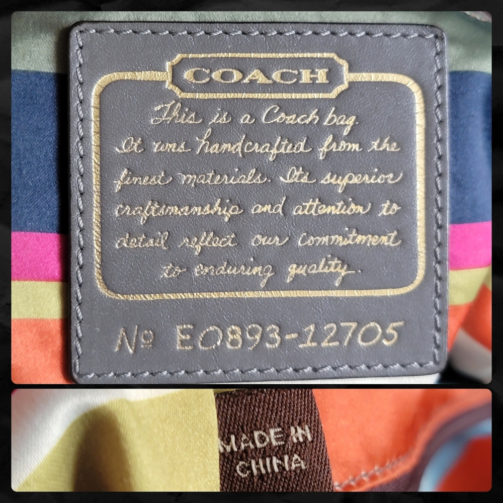 Coach 12705 Garcia Satchel Gray Olive Green Leather Y2K Brass Hardware Bag - Picture 14 of 16